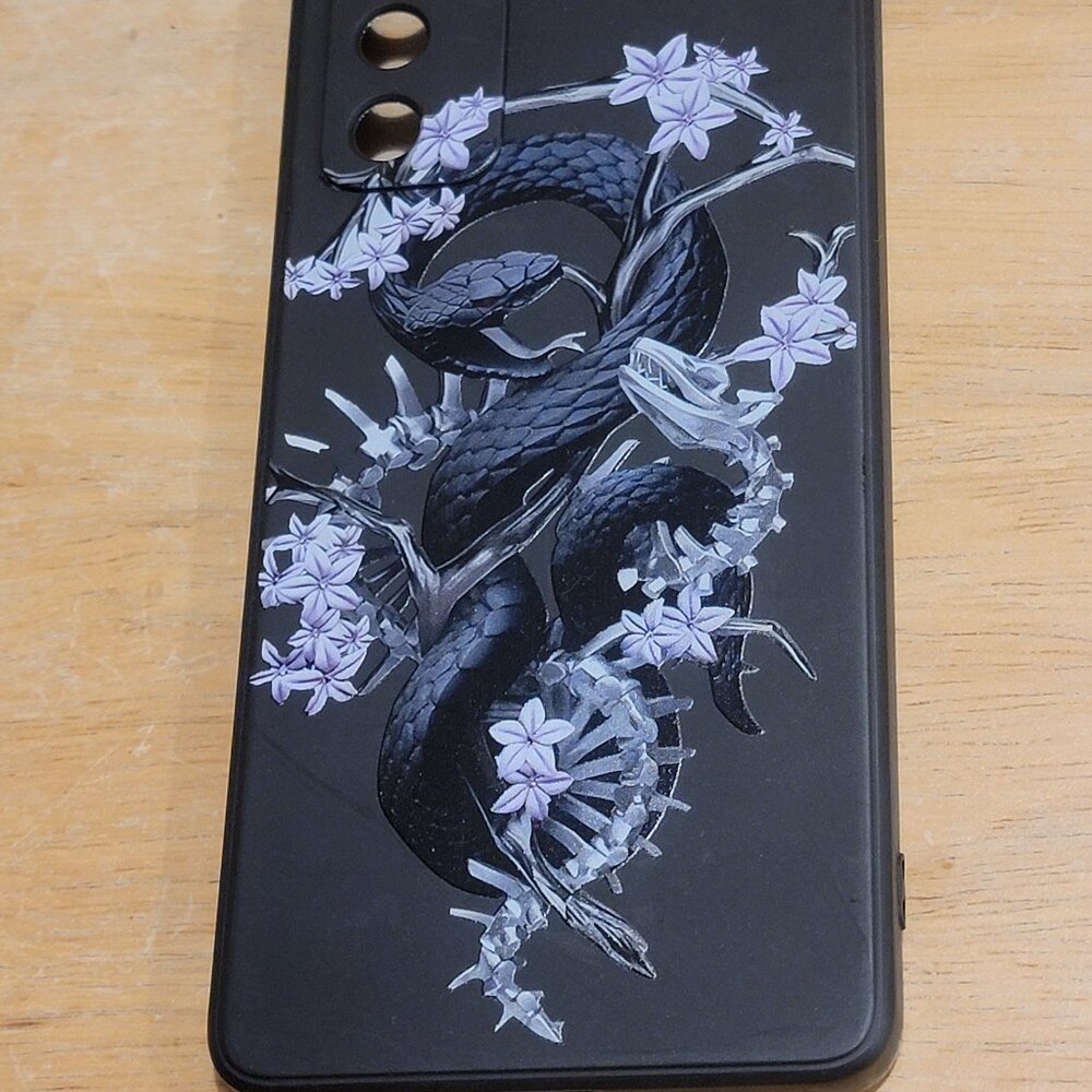 Black Snake & Skeleton Graphic Protective Cell Phone Case.